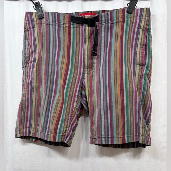 Supreme Shorts Multicolor Striped Mens Size 32 Cotton Boardshort - Picture 1 of 16